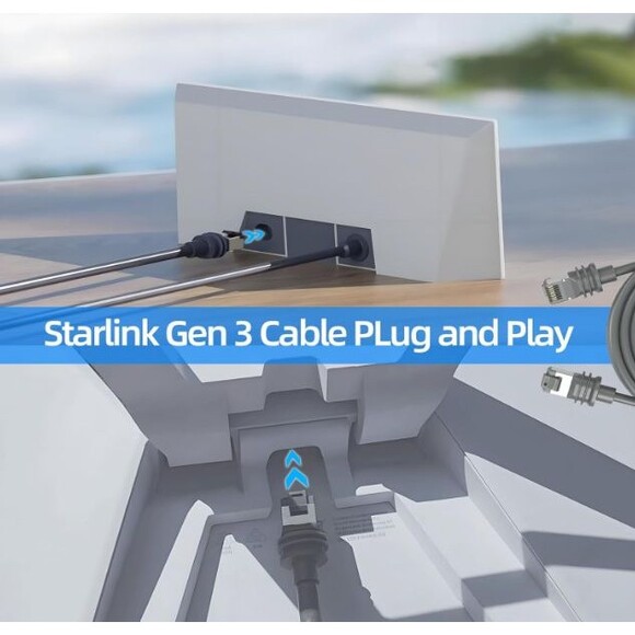 Starlink Gen 3 Cable (150FT / 46M), Waterproof Starlink Cable Extension - Picture 3 of 6